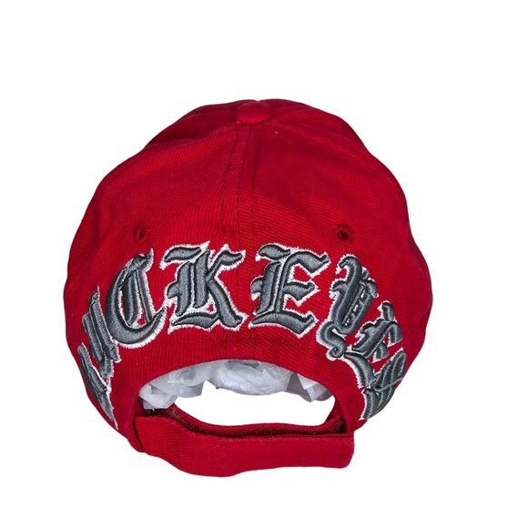 Ohio State Buckeyes Red Embroidered Adjustable Baseball Cap hat - Picture 2 of 8